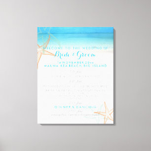 Impressão Em Tela Programa de casamento da praia PixDezines
