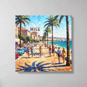 Impressão Em Tela Promenade Ensolarada da Riviera de Nice em Tela Ar