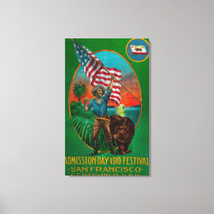 Impressão Em Tela Propaganda do dia de admissão, festival do estado