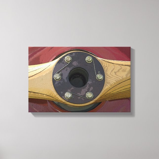 Impressão Em Tela Propulsor de Avião de Madeira (Frente)