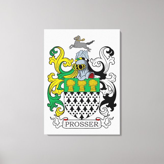 Impressão Em Tela Prosser Family Crest (Frente)