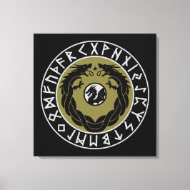 Impressão Em Tela Proteção de Rune Viking Dragão