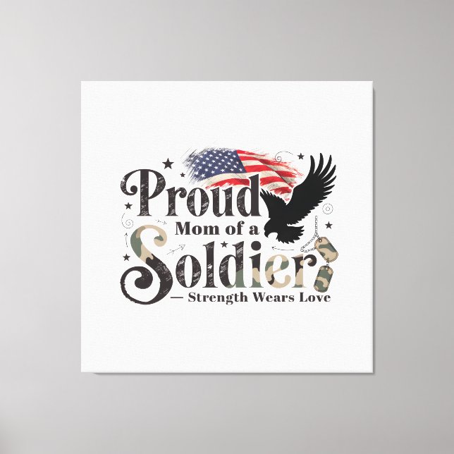 Impressão Em Tela Proud Military Mom Soldier Pride Art (Frente)