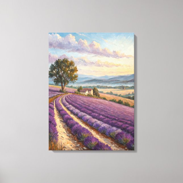 Impressão Em Tela  Provence Lavender Field Print. (Frente)