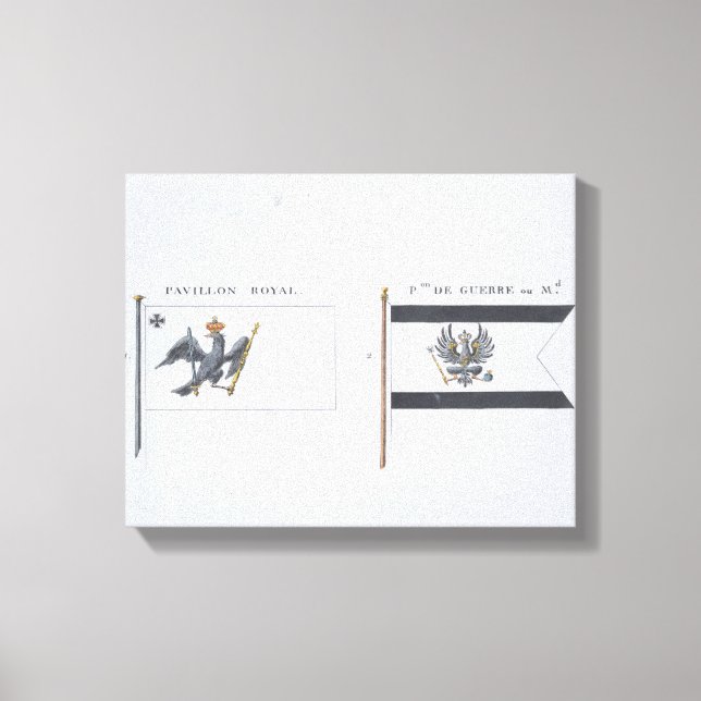 Impressão Em Tela Prussian Flags, de um livro francês de Flags, c.18 (Frente)