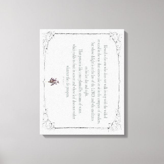 Impressão Em Tela Psalm 1-1-3, Do Not Walk in Step with Sinners, (Frente)