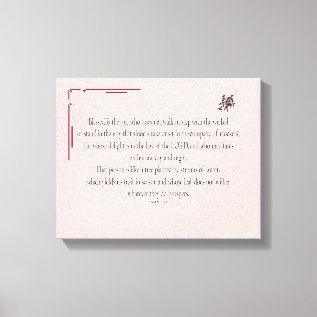 Impressão Em Tela PSALM 1, does not walk in step with the wicked (Frente)