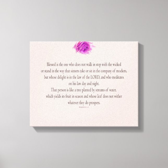 Impressão Em Tela Psalm 1, Flower, (Frente)