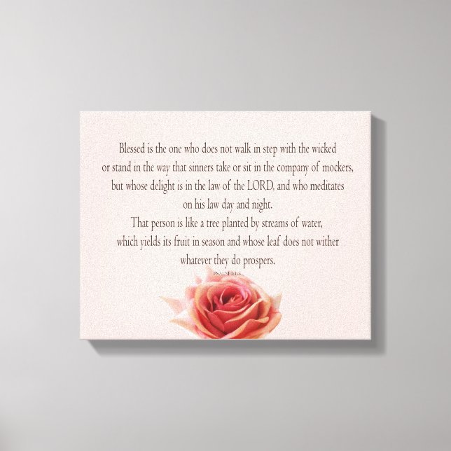 Impressão Em Tela Psalm 1, Law day and Night, Streams of Waters, (Frente)