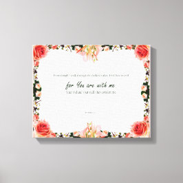 Impressão Em Tela Psalm 23:4, Tela de desenho estendida rosa com flo