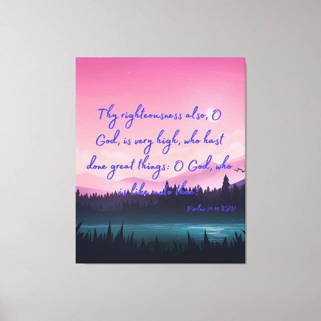 Impressão Em Tela Psalms 71:19 Bíblia Verse KJV Pic Wall Art (Frente)
