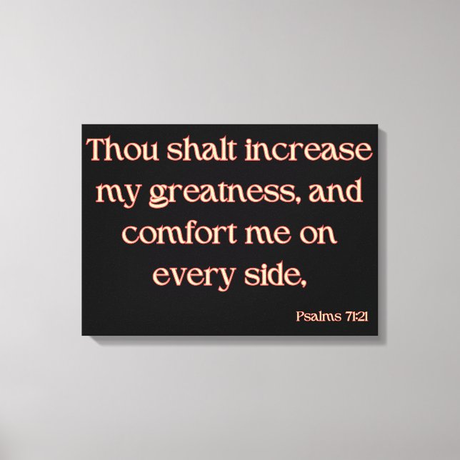 Impressão Em Tela Psalms 71:21 Bíblia Verse KJV Wall Art (Frente)