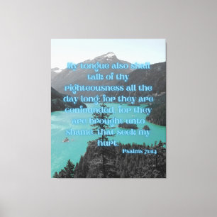 Impressão Em Tela Psalms 71:24 Bíblia Verse KJV Pic Wall Art