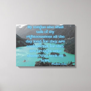 Impressão Em Tela Psalms 71:24 Bíblia Verse KJV Pic Wall Art