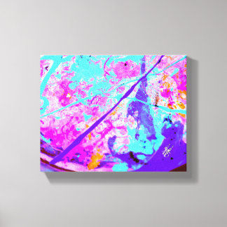 Impressão Em Tela Psicopatia Rosa Ciano Abstrato Salpico