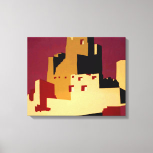Impressão Em Tela Pueblos Antigos do Sudoeste Arte de Poster WPA