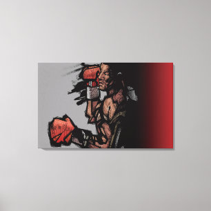 Impressão Em Tela Pugilista que encontra-se para baixo