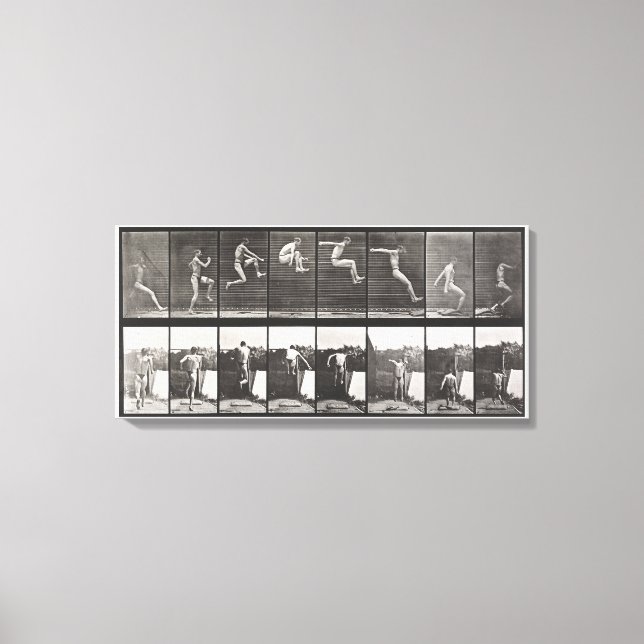 Impressão Em Tela Pulando, correndo, salto amplo 1887 Edweard Muybr (Frente)