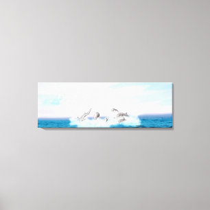 Impressão Em Tela Pulando golfinhos