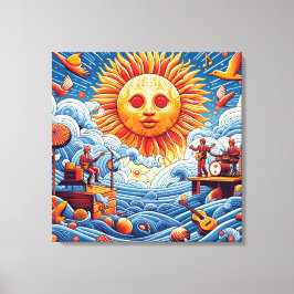 Impressão Em Tela Pulmão do Oceano Solto: Arte Vibrante no Festival