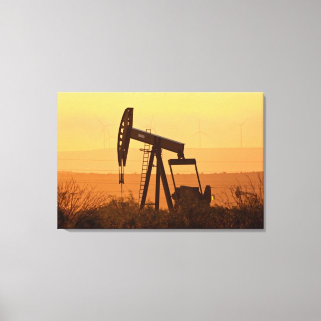 Impressão Em Tela Pump Jack Pumping Oil In West Texas, EUA (Frente)