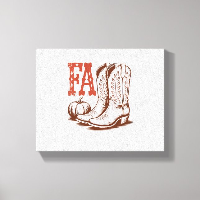 Impressão Em Tela Pumpkin de Cowgirl do outono (Frente)