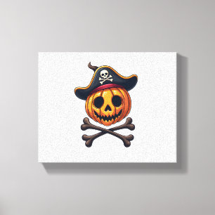 Impressão Em Tela Pumpkin Pirate - Camisa do Caveira do Halloween