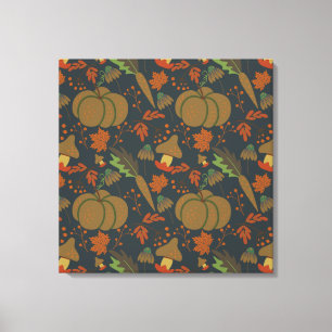 Impressão Em Tela Pumpkin sem pele e cenoura fundo escuro