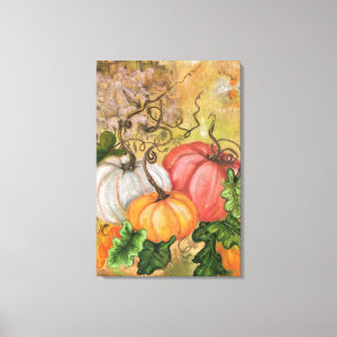 Impressão Em Tela Pumpkins - Aquarela