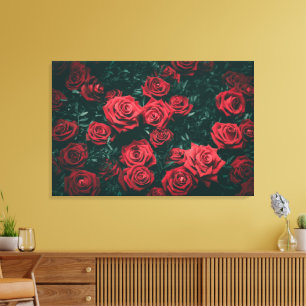 Impressão Em Tela Punhado de rosas vermelhas
