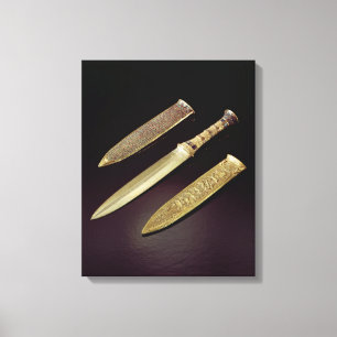 Impressão Em Tela Punhal Dourado e bainha