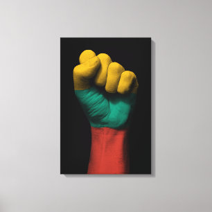 Impressão Em Tela Punho apertado aumentado com bandeira lituana