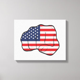 Impressão Em Tela Punho de Bandeira Americano