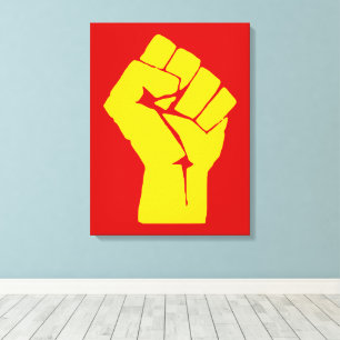 Impressão Em Tela Punho, Rebelde, Motim, Resistência, Estilo Comunis