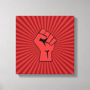 Impressão Em Tela Punho Revolucionário Vermelho