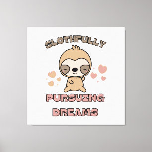 Impressão Em Tela Punição de Animal de Preguiça Kawaii
