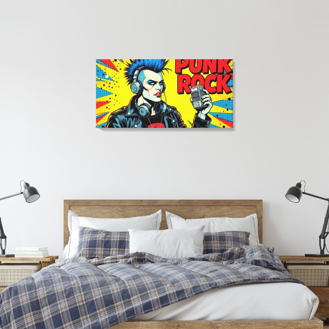 IMPRESSÃO EM TELA PUNK ROCK PARA SEMPRE (Insitu(Quarto))