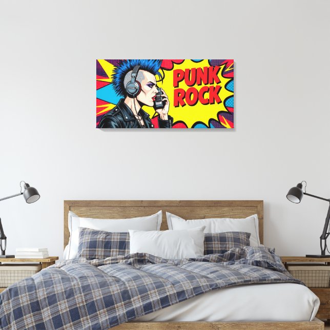 IMPRESSÃO EM TELA PUNK ROCK PARA SEMPRE-4 (Insitu(Quarto))