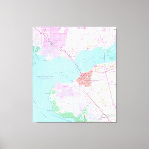 Impressão Em Tela Punta Gorda & porto Charlotte Florida Mapa (1957)