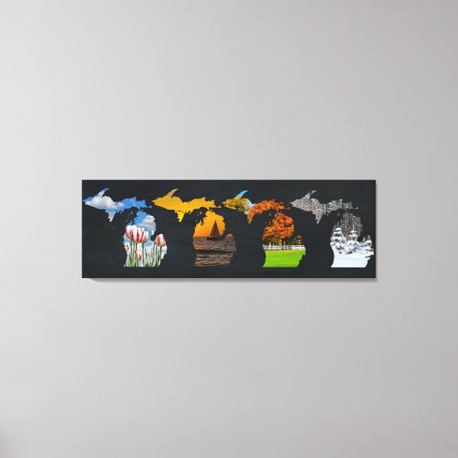 Impressão Em Tela Pure Michigan Four Seasons (Frente)