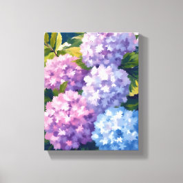 Impressão Em Tela Purple Hydrangea Bush | Floral Watercolor Painting