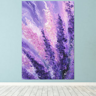 Impressão Em Tela Purple Pink Lavender Gold Bloom Abstract Wall Art