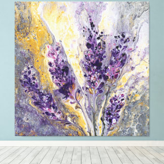 Impressão Em Tela Purple Pink White Lavender Cluster Abstract Wall 