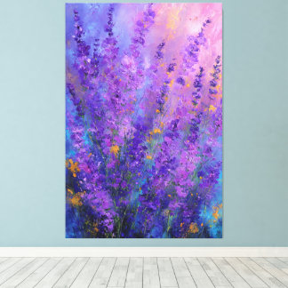 Impressão Em Tela Purple Violet Lavender Flowers Abstract Wall Art