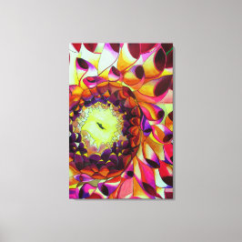 Impressão Em Tela Púrpura Dahlia flor aquarela pintura pop