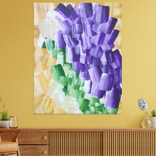 Impressão Em Tela Púrpura e Abstrato verde Pincelada