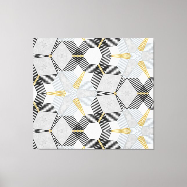 Impressão Em Tela Quadrado hexágono colorido: caleidoscópio geométri (Frente)