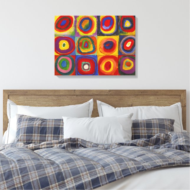 Impressão Em Tela Quadrados com Círculos Concentrados | Kandinsky | (Insitu(Quarto))