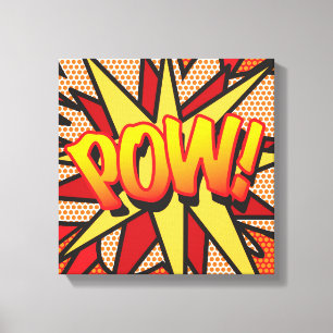 Impressão Em Tela Quadrinhos Pop Art POW Super-herói