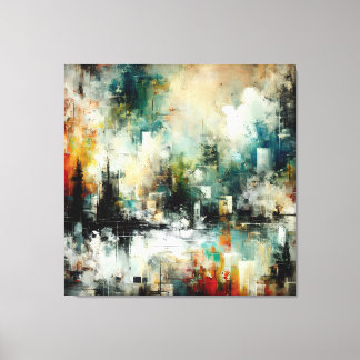 Impressão Em Tela Quadro Abstrato várias cores